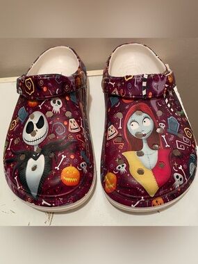 The Nightmare Before Christmas Clogs Jack Sally Halloween Shoes Sz 38-39 / US W8